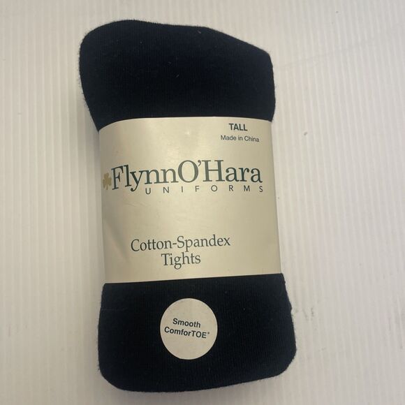 Flynn O’Hara Uniforms Cotton-Spandex Tights Tall Navy - Picture 1 of 5
